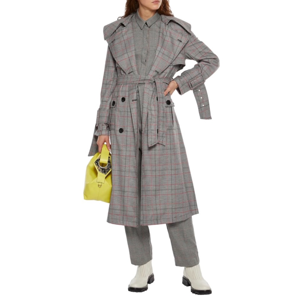 Walter Baker plaid print trench coat